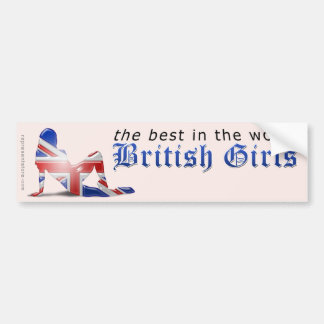Pegatina Para Coche Bandera británica de la silueta del chica