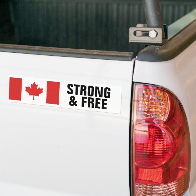 Pegatina Para Coche Bandera canadiense fuerte y LIBRE (En Camión)