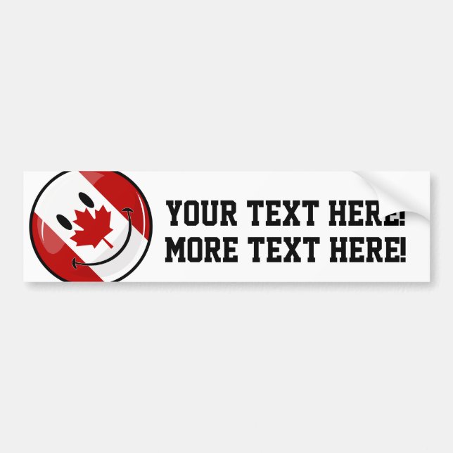 Pegatina Para Coche Bandera canadiense sonriente brillante (Frente)