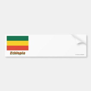 Pegatina Para Coche Bandera civil de Etiopía con nombre