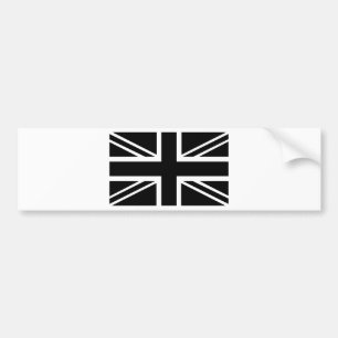 Pegatina Para Coche Bandera clásica negra y blanca de Union Jack