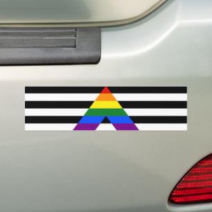 Pegatina Para Coche Bandera de aliado heterosexual de SlipperyJoe's de