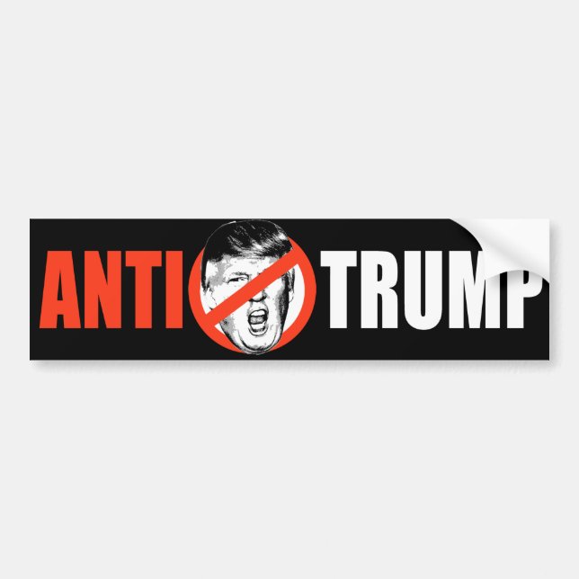 Pegatina Para Coche BANDERA de ANTI-TRUMP - blanco - (Frente)