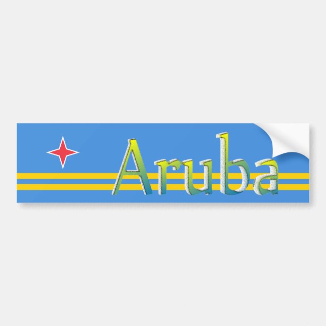 Pegatina Para Coche Bandera de Aruba (Frente)