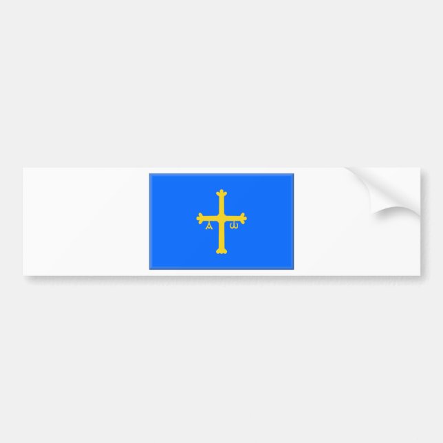 Pegatina Para Coche Bandera de Asturias (España) (Frente)