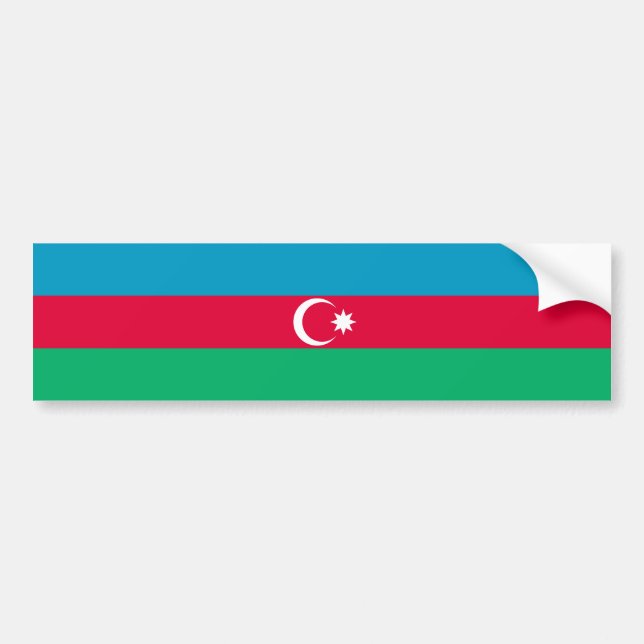 Pegatina Para Coche Bandera de Azerbaiyán Patriótica (Frente)
