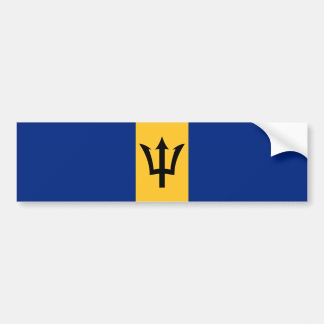 Pegatina Para Coche Bandera de Barbados (Barbados) (Bajan) (Frente)