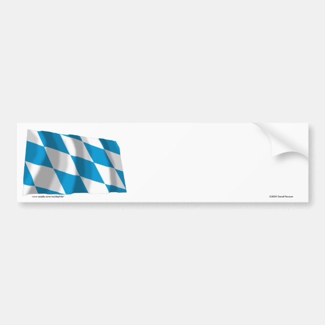 Pegatina Para Coche Bandera de Baviera/de Baviera (versión de Lozengy) (Frente)