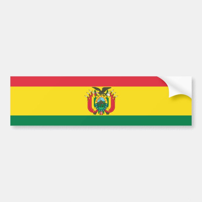 Pegatina Para Coche Bandera de Bolivia (Frente)