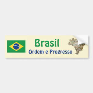 Pegatina Para Coche Bandera de Brasil y marcador de paro