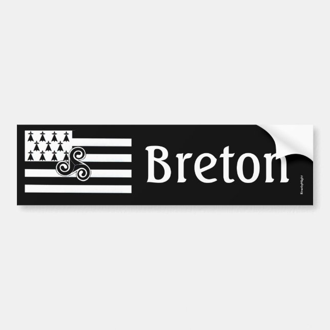 Pegatina Para Coche Bandera de Bretaña (bretón) (Frente)
