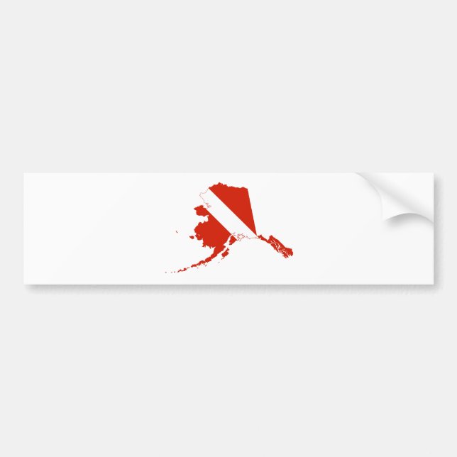 Pegatina Para Coche Bandera de buceo blanco rojo en forma de Scuba (Frente)