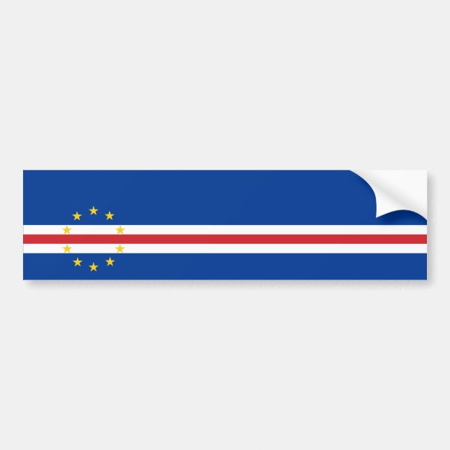 Pegatina Para Coche Bandera de Cabo Verde (Frente)