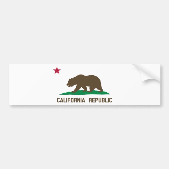 Pegatina Para Coche Bandera de California (Frente)