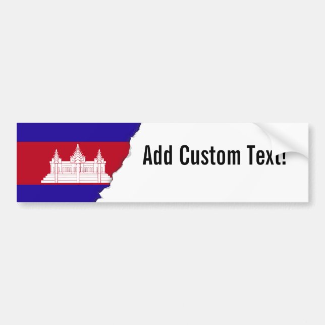 Pegatina Para Coche Bandera de Camboya (Frente)
