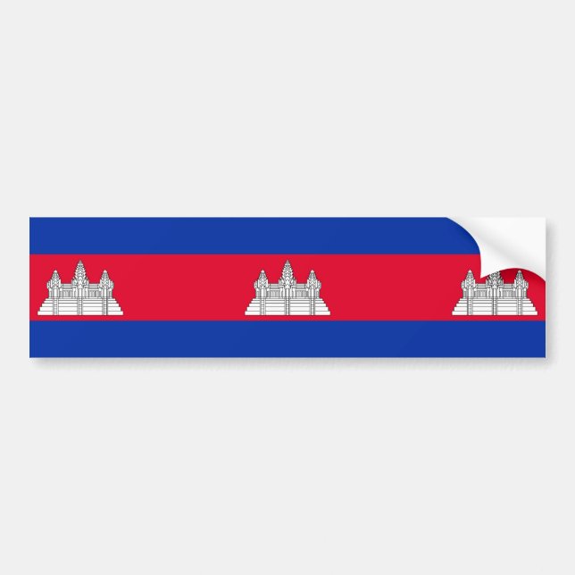 Pegatina Para Coche Bandera de Camboya (Frente)