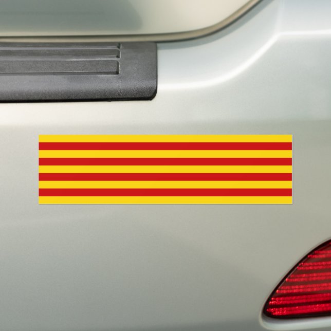Pegatina Para Coche Bandera de Cataluña y catalán - La Senyera/travel (en coche)