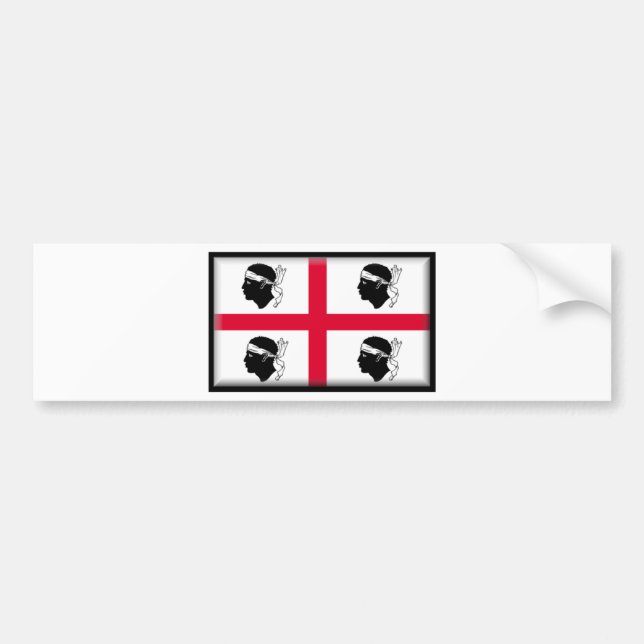 Pegatina Para Coche Bandera de Cerdeña (Italia) (Frente)