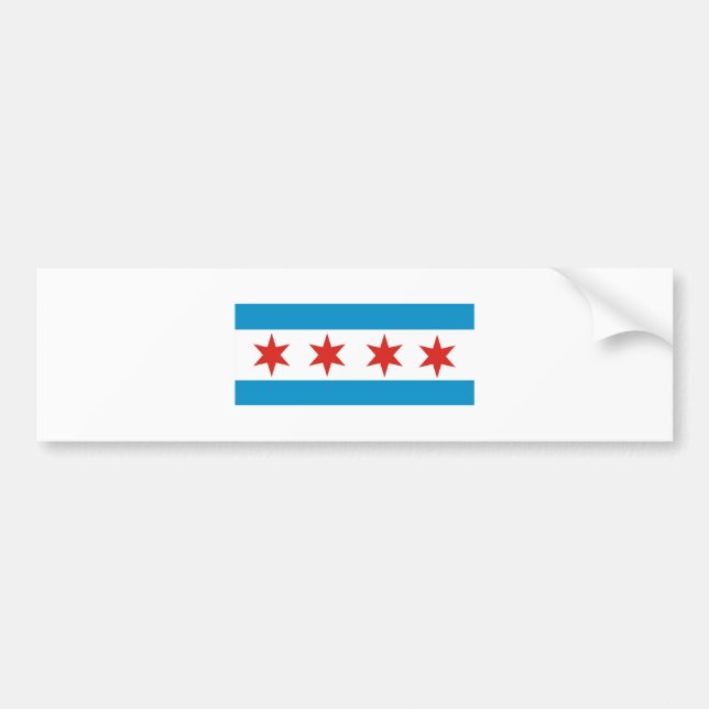Pegatina Para Coche bandera de Chicago (Frente)