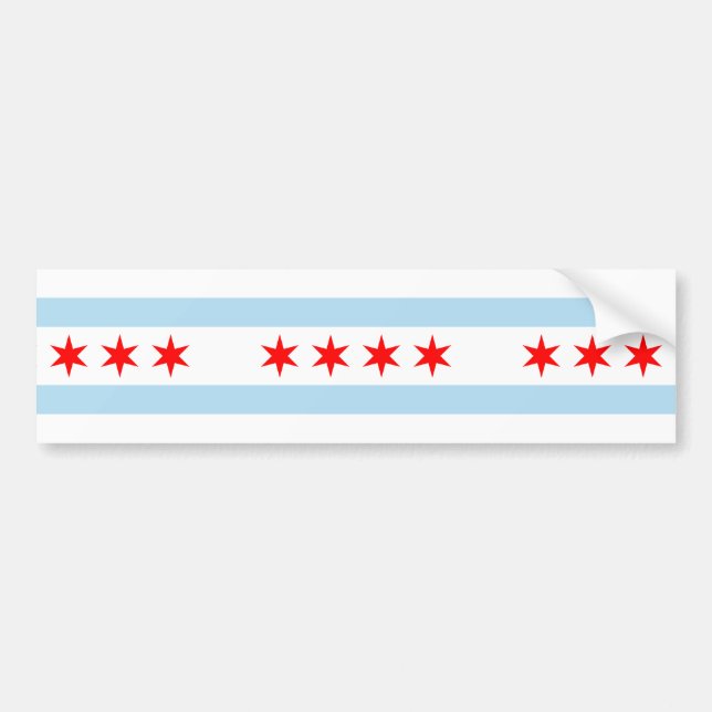 Pegatina Para Coche Bandera de Chicago (Illinois) (Frente)