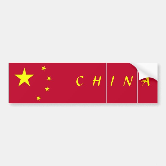 Pegatina Para Coche Bandera de China (Frente)