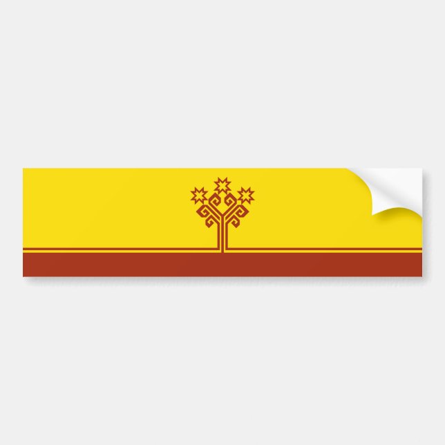 Pegatina Para Coche Bandera de Chuvasia (Frente)