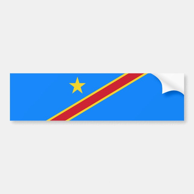 Pegatina Para Coche Bandera de Congo Kinshasa (Frente)