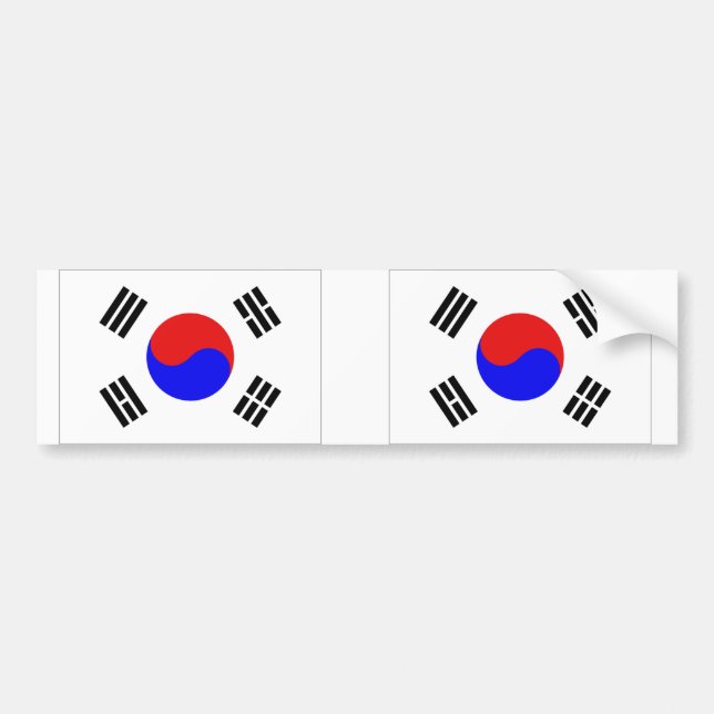 Pegatina Para Coche Bandera de Corea del Sur (Frente)