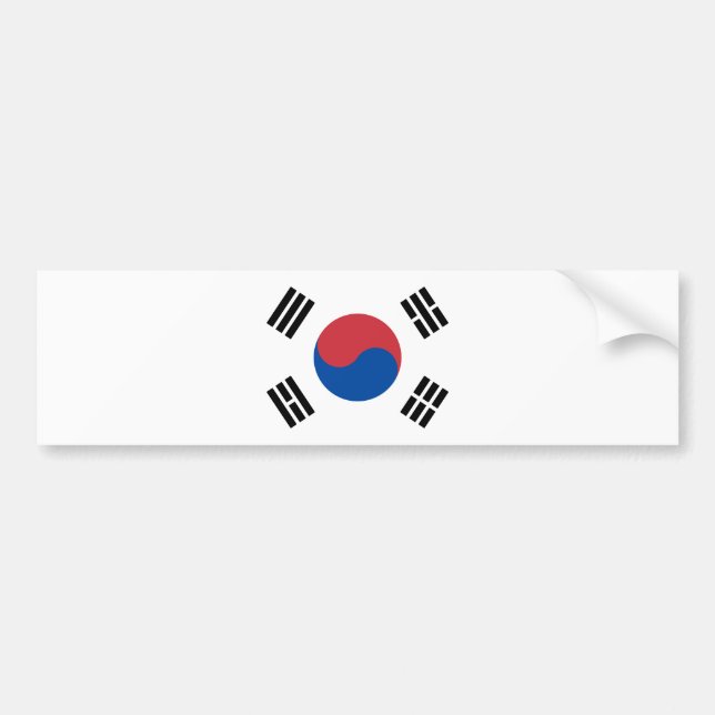 Pegatina Para Coche Bandera de Corea del Sur (ROK) (Frente)