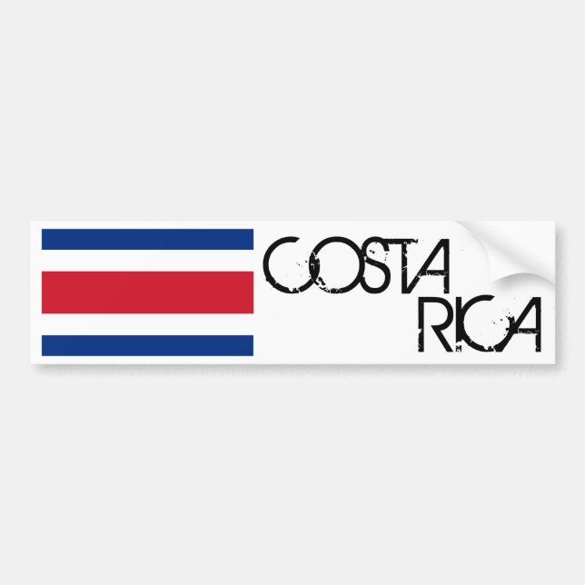 Pegatina Para Coche Bandera de Costa Rica (Frente)