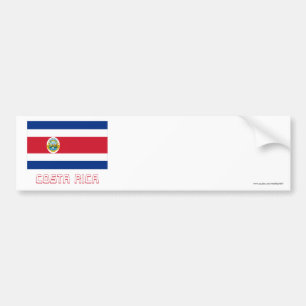 Pegatina Para Coche Bandera de Costa Rica con nombre