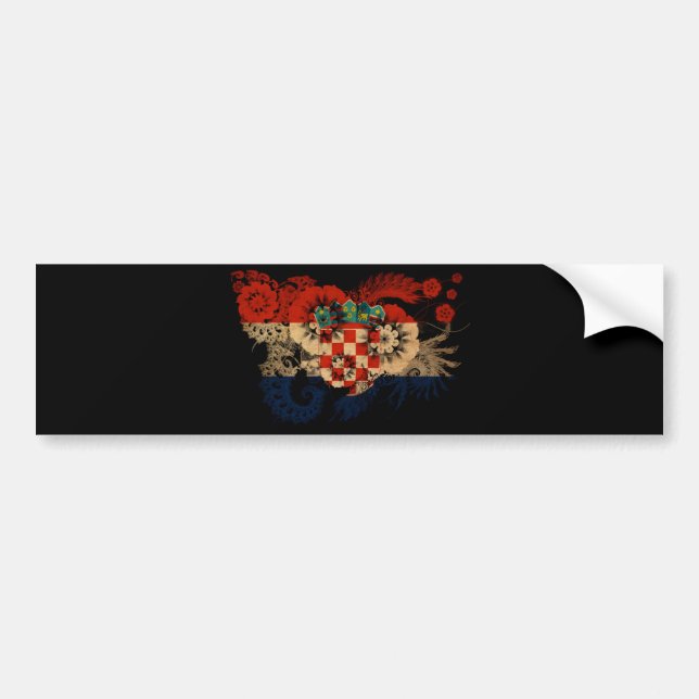 Pegatina Para Coche Bandera de Croacia (Frente)