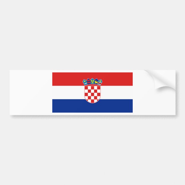Pegatina Para Coche Bandera de Croacia HR Hrvatska (Frente)