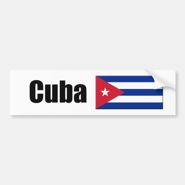 Pegatina Para Coche Bandera de Cuba (Frente)