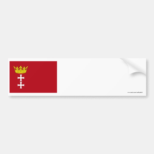 Pegatina Para Coche Bandera de Danzig - de Gdansk (Frente)
