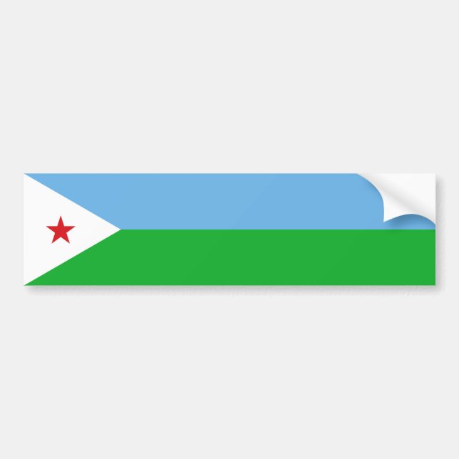 Pegatina Para Coche Bandera de Djibouti (Frente)