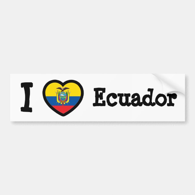 Pegatina Para Coche Bandera de Ecuador (Frente)