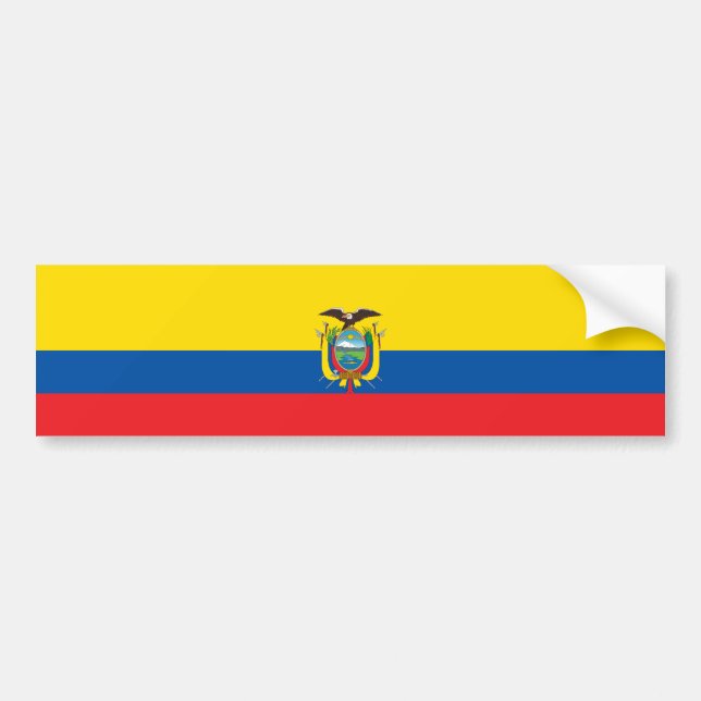 Pegatina Para Coche Bandera de Ecuador (Frente)