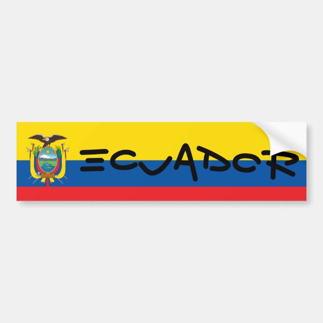 Pegatina Para Coche Bandera de Ecuador (Frente)