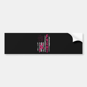 Pegatina Para Coche Bandera de EE. UU. de Conciencia del Cáncer de Mam