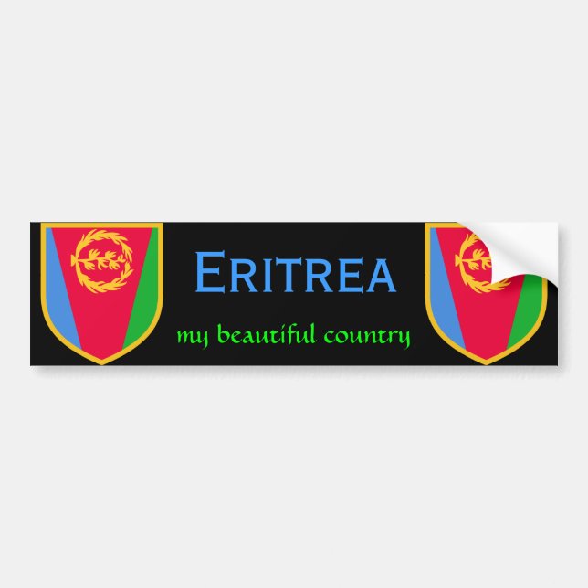 Pegatina Para Coche Bandera de Eritrea mi país hermoso (Frente)