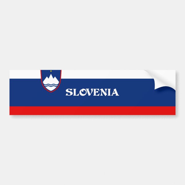 Pegatina Para Coche Bandera de Eslovenia, etiquetado (Frente)