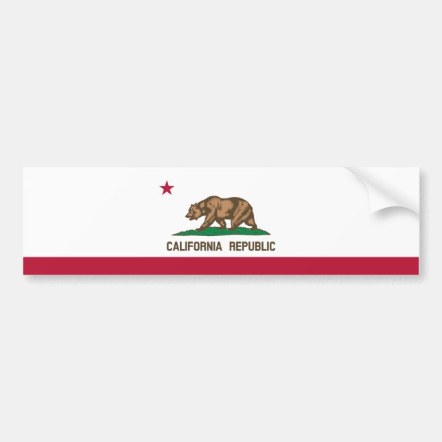 Pegatina Para Coche Bandera de estado de California (Frente)