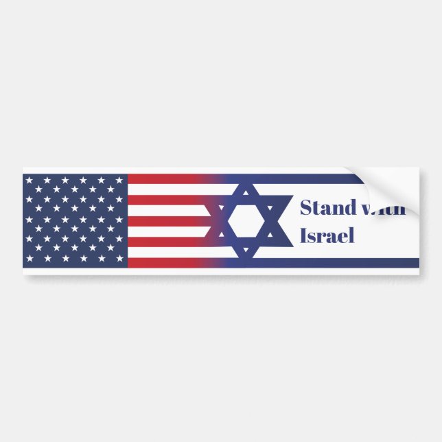 Pegatina Para Coche Bandera de Estados Unidos con bandera israelí (Frente)