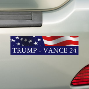Pegatina Para Coche Bandera de Estados Unidos de 2024: Donald Trump JD