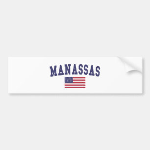 Pegatina Para Coche Bandera de Estados Unidos de Manassas