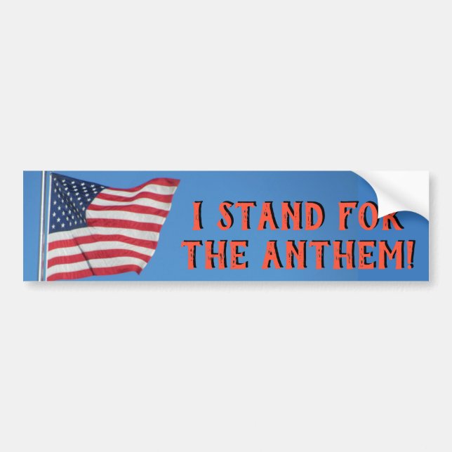 Pegatina Para Coche Bandera de Estados Unidos en el Himno (Frente)