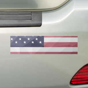 Pegatina Para Coche Bandera de Estados Unidos Malla Geométrica Red Whi