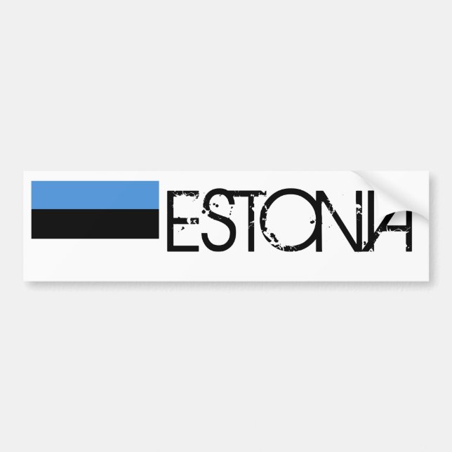 Pegatina Para Coche Bandera de Estonia (Frente)