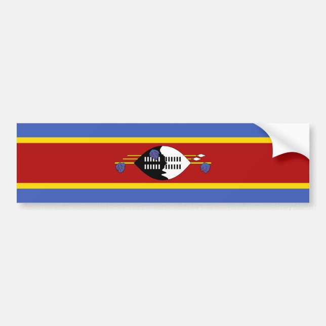 Pegatina Para Coche Bandera de Eswatini (Frente)